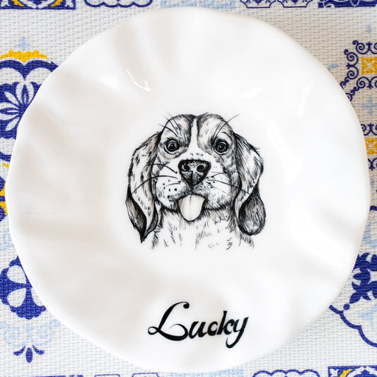 Custom Dog Portrait Dish — view 2