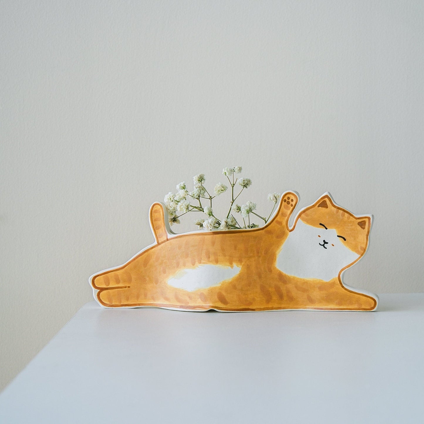 Orange Cat Ceramic Planter — view 10