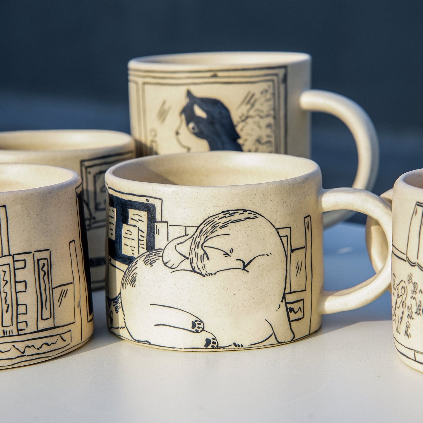 Shy Cat Hand-Painted Mug — view 10