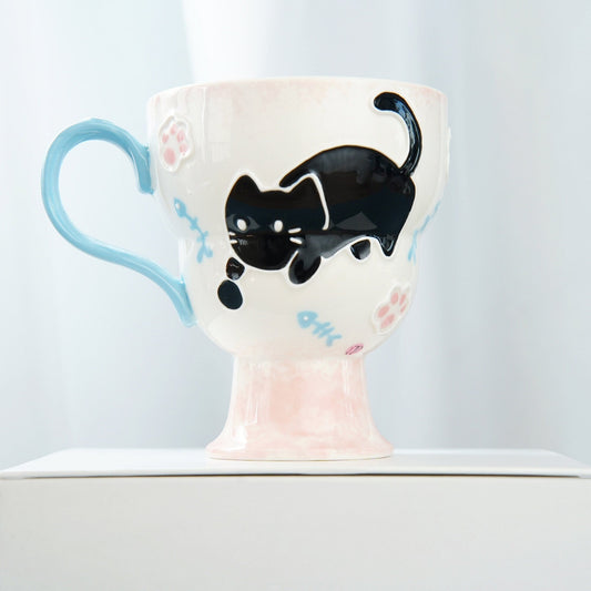 Black & Pink Cat Mug — view 2