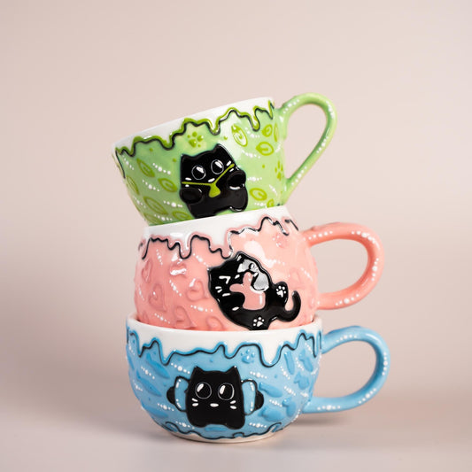 Black Kitty Hug Mug Collection — view 2