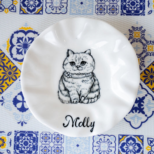 Custom Cat Portrait Dish — view 1