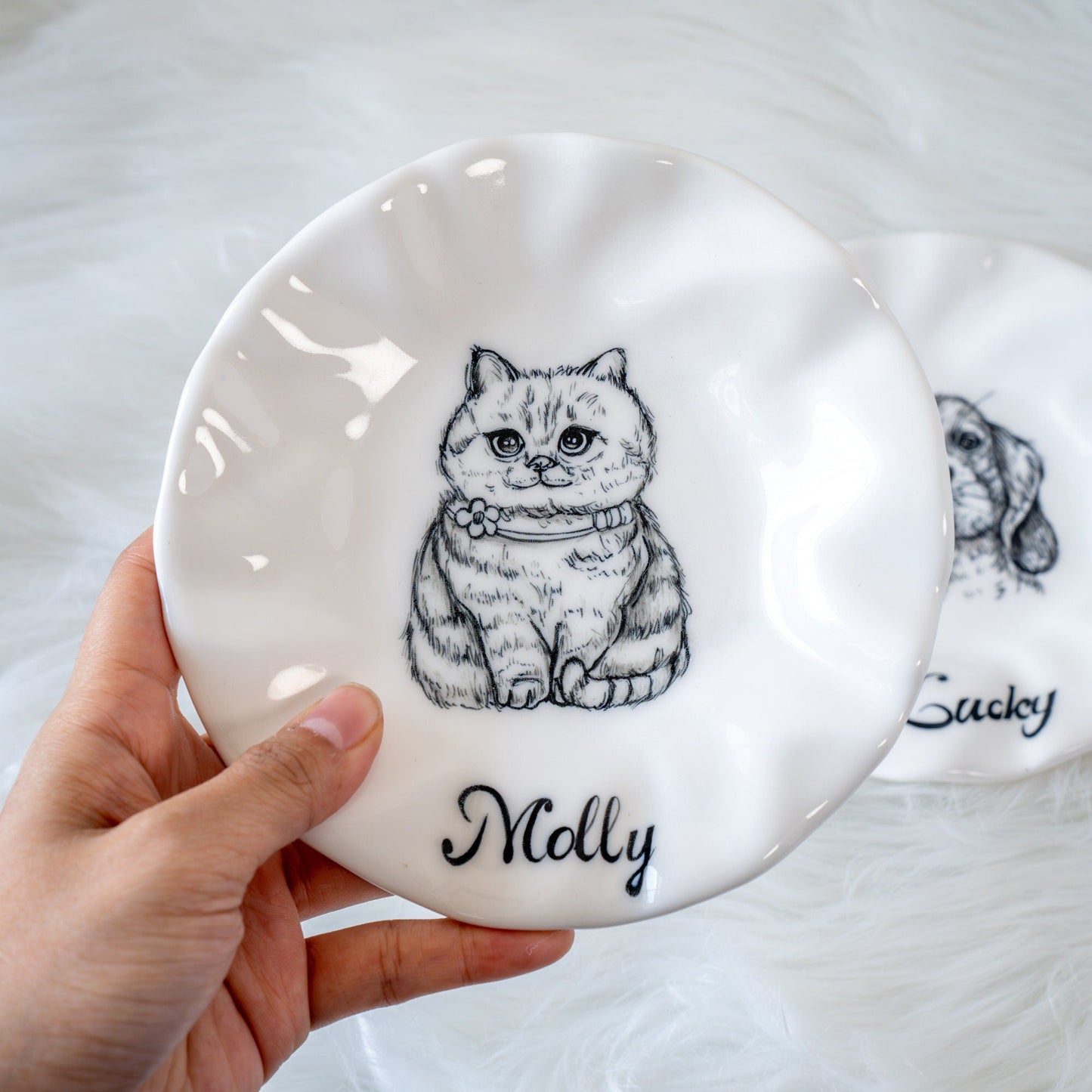Custom Cat Portrait Dish — view 3