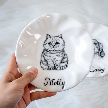 Custom Cat Portrait Dish — view 3