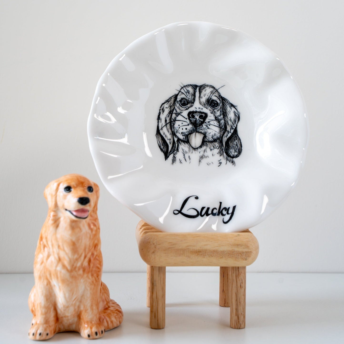 Custom Dog Portrait Dish — view 1