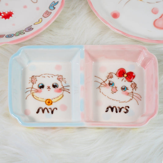 Mr & Mrs Cat Ring Dish — view 2