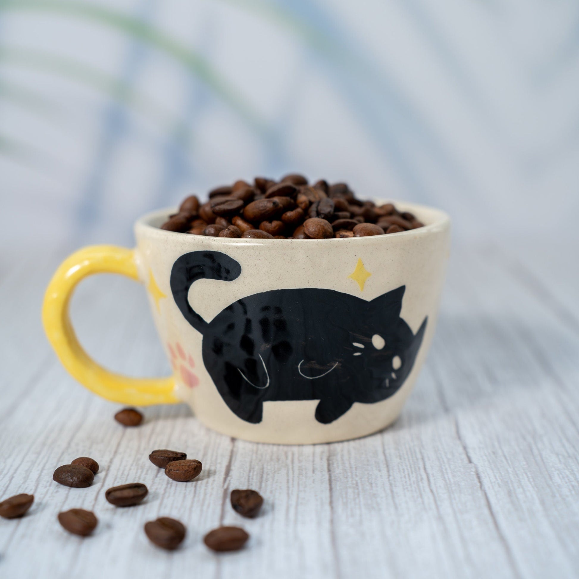 Black Cat Stoneware Mug — view 1