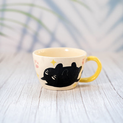Black Cat Stoneware Mug — view 2