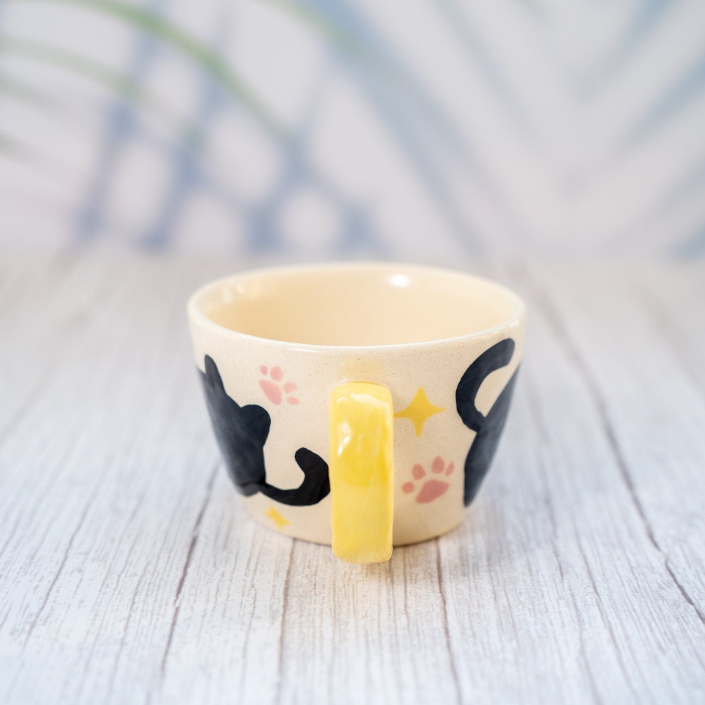 Black Cat Stoneware Mug — view 3
