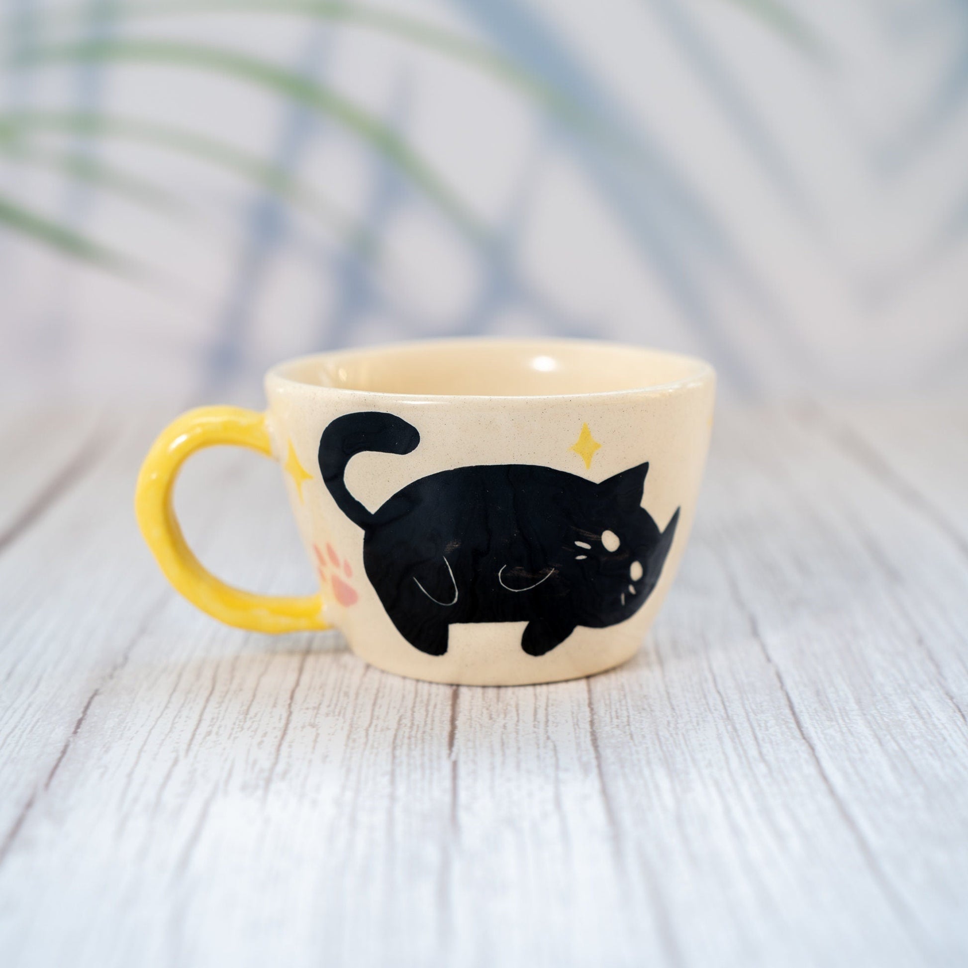Black Cat Stoneware Mug — view 4