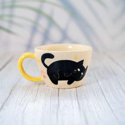 Black Cat Stoneware Mug — view 4