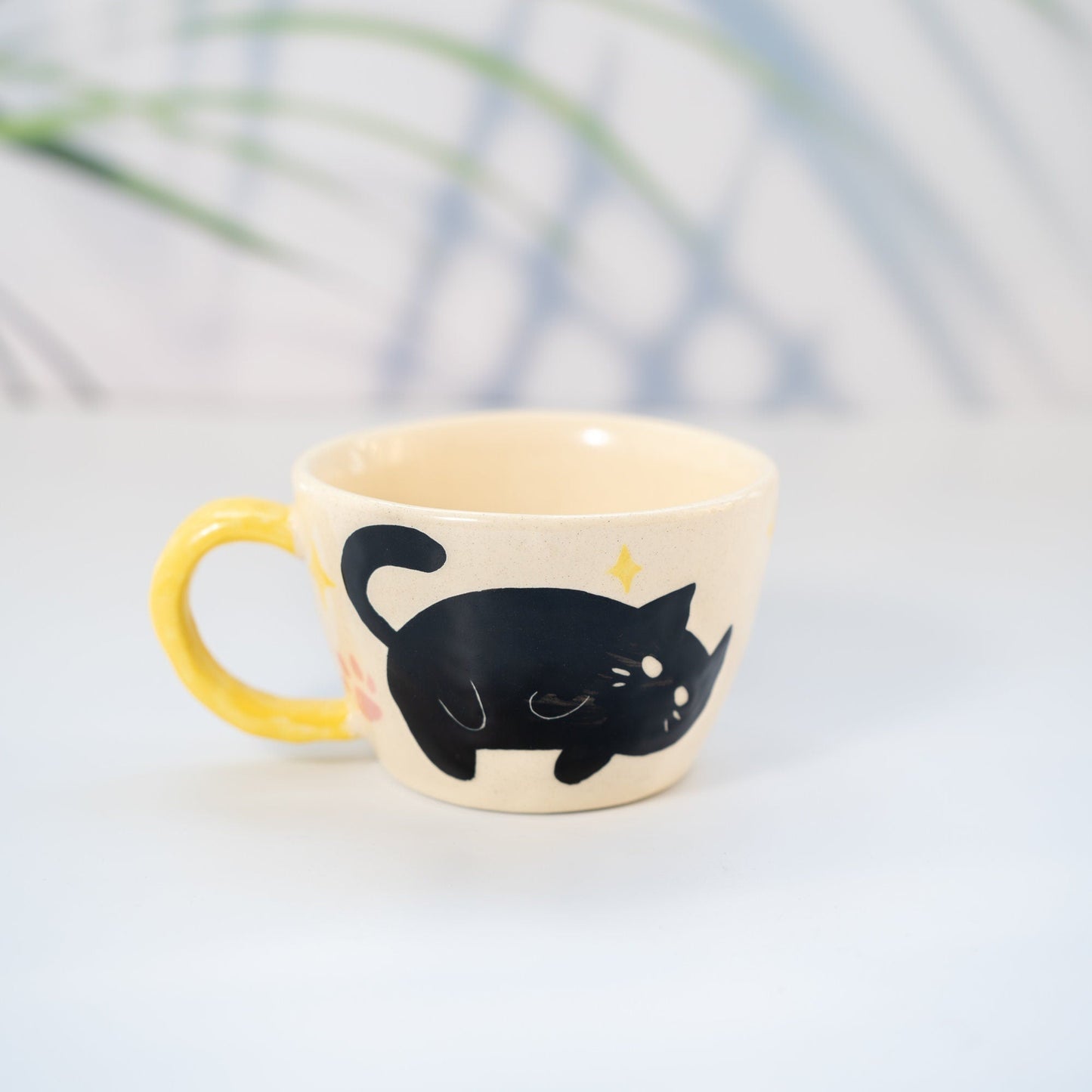 Black Cat Stoneware Mug — view 5