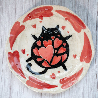 Hearts Aflutter Cat Dish — view 2