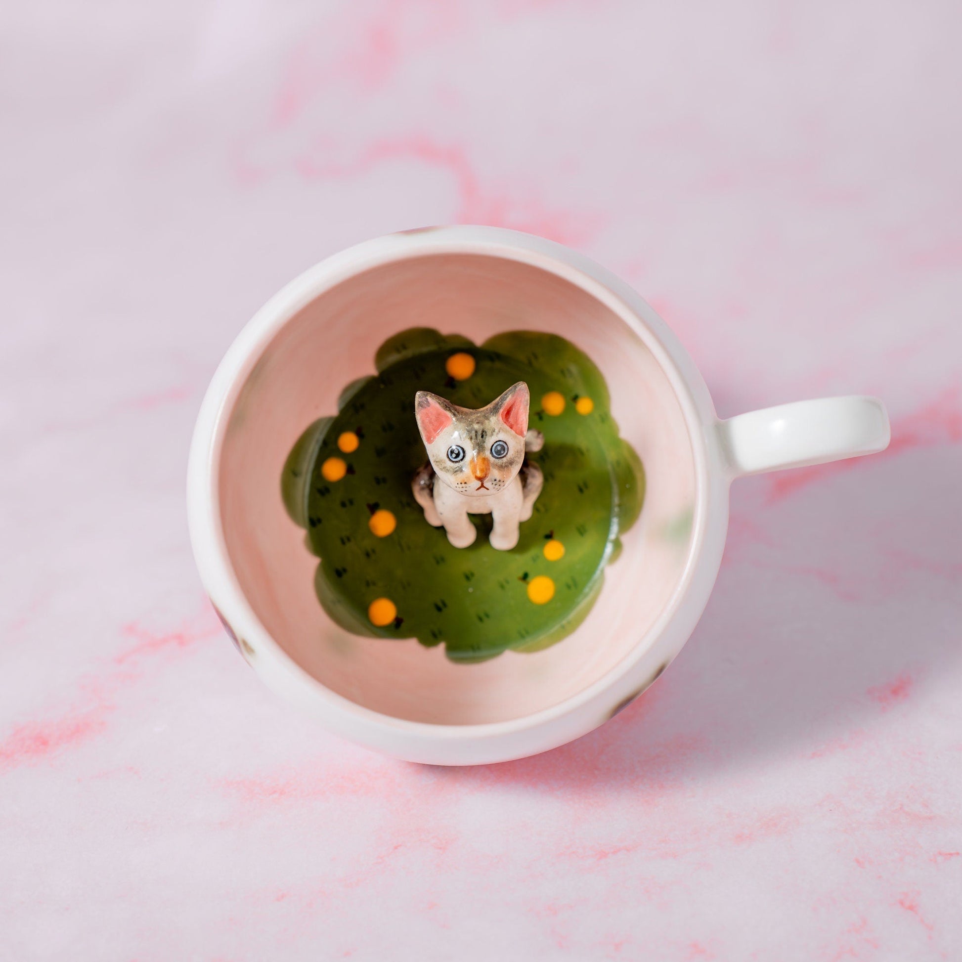 Peekaboo Cat Figure Mug — view 1