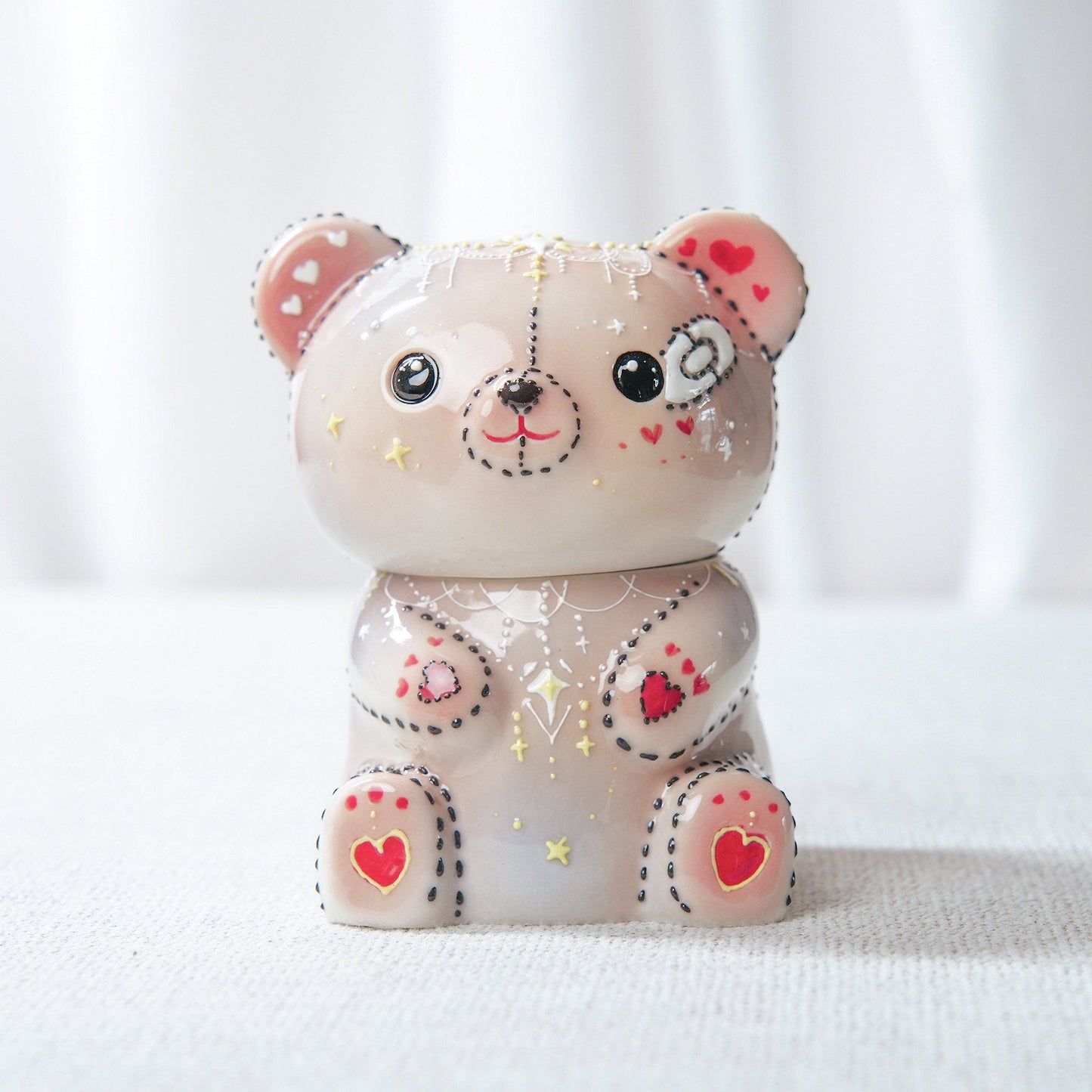 Pink Teddy Bear Lidded Mug — view 3