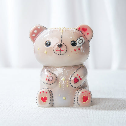 Pink Teddy Bear Lidded Mug — view 3