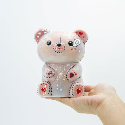 Pink Teddy Bear Lidded Mug — view 4