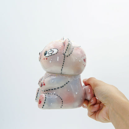 Pink Teddy Bear Lidded Mug — view 5