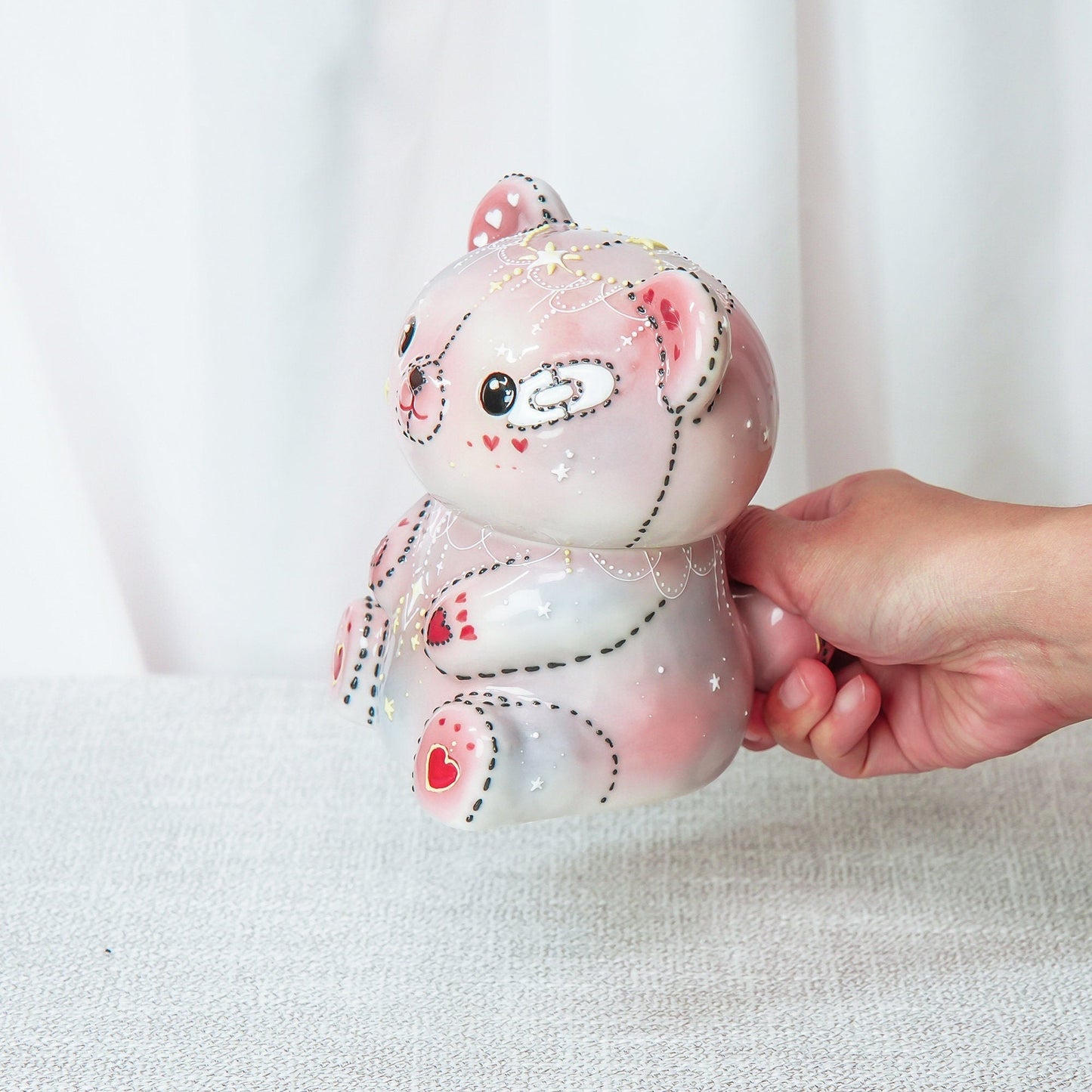Pink Teddy Bear Lidded Mug — view 7