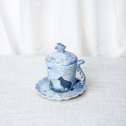Night Sky Cat Mug & Saucer Set — view 2
