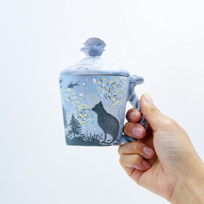 Night Sky Cat Mug & Saucer Set — view 5