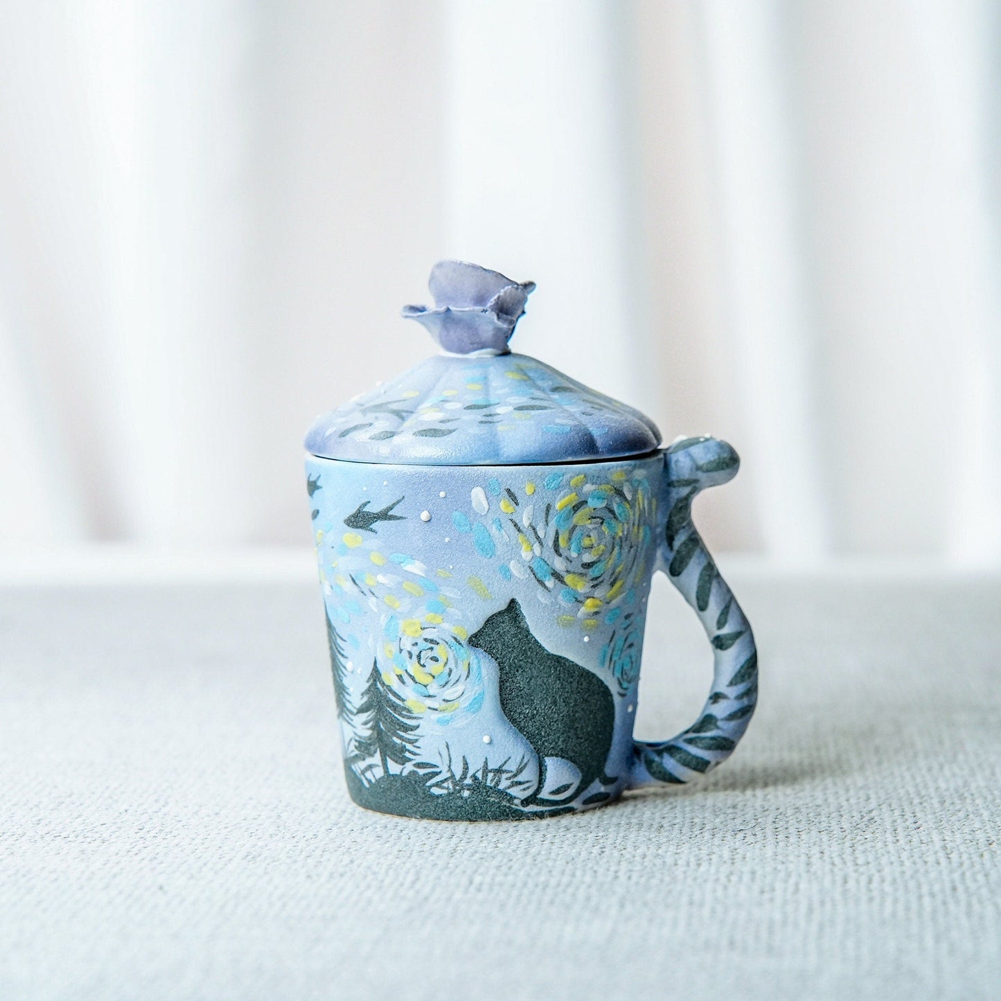 Night Sky Cat Mug & Saucer Set — view 8