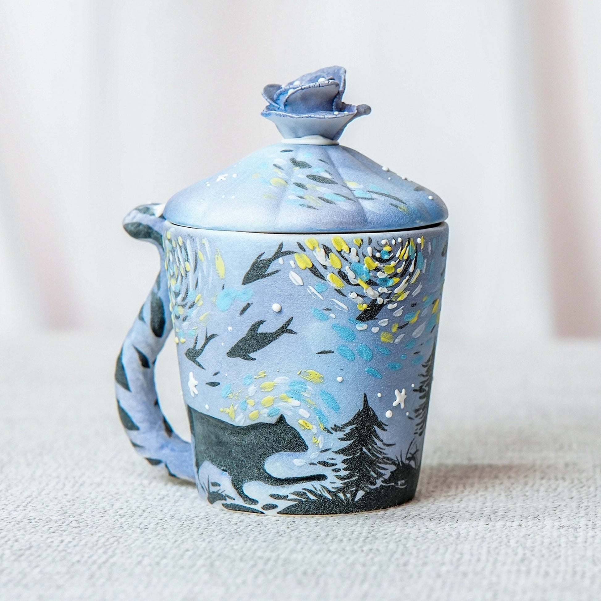 Night Sky Cat Mug & Saucer Set — view 10