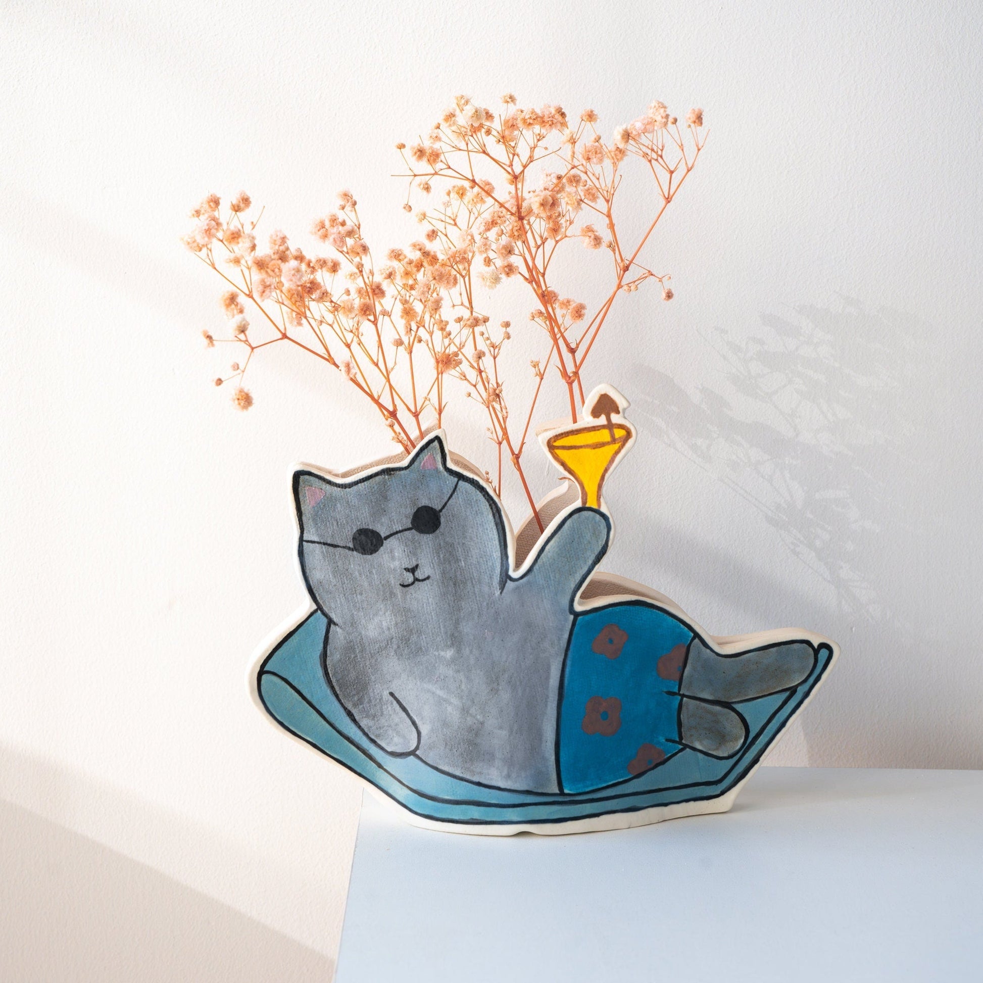Sunglasses Cat Planter — view 1