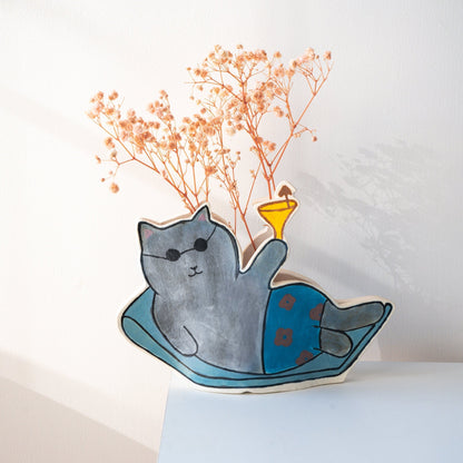 Sunglasses Cat Planter — view 1