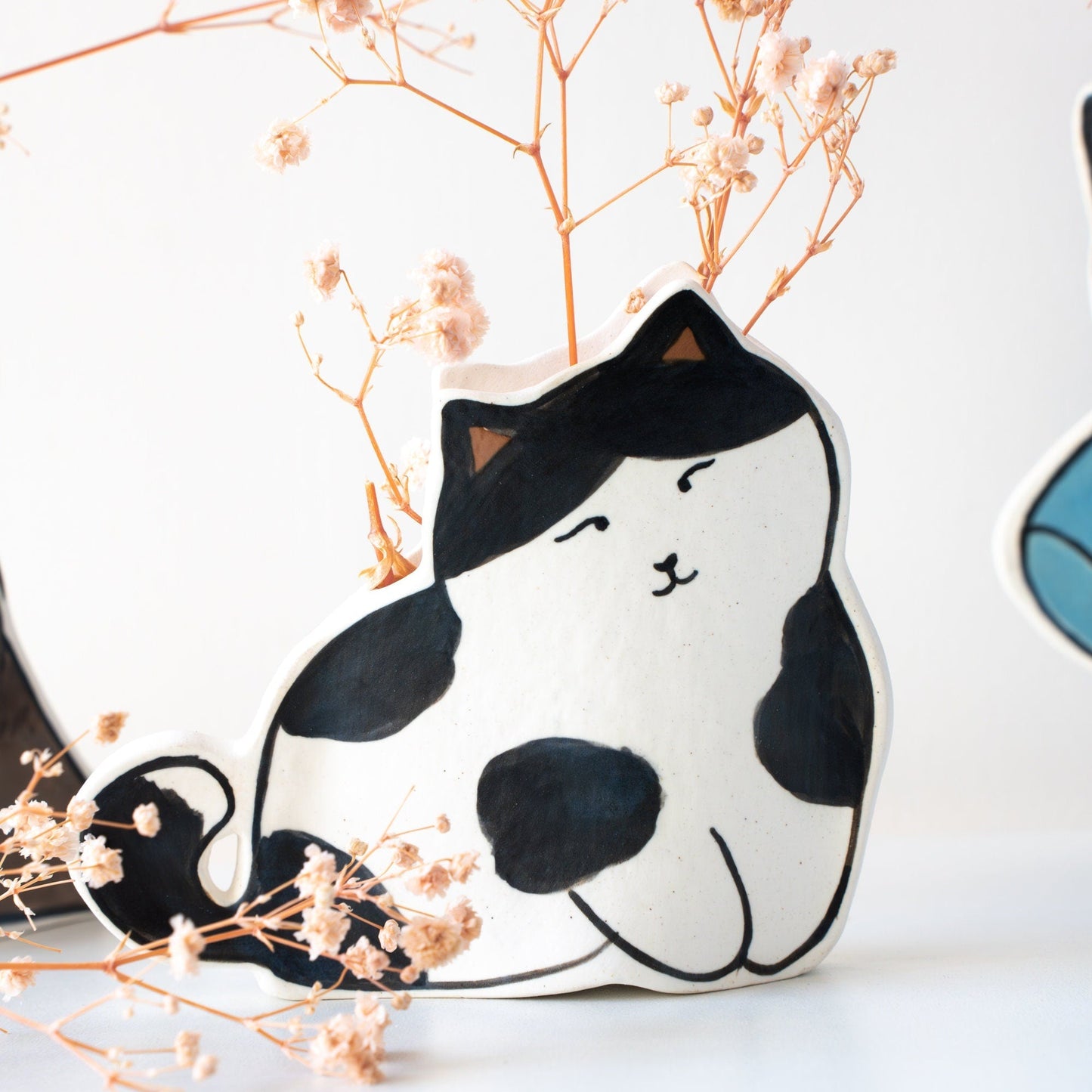 Cow Cat Ceramic Planter — view 2