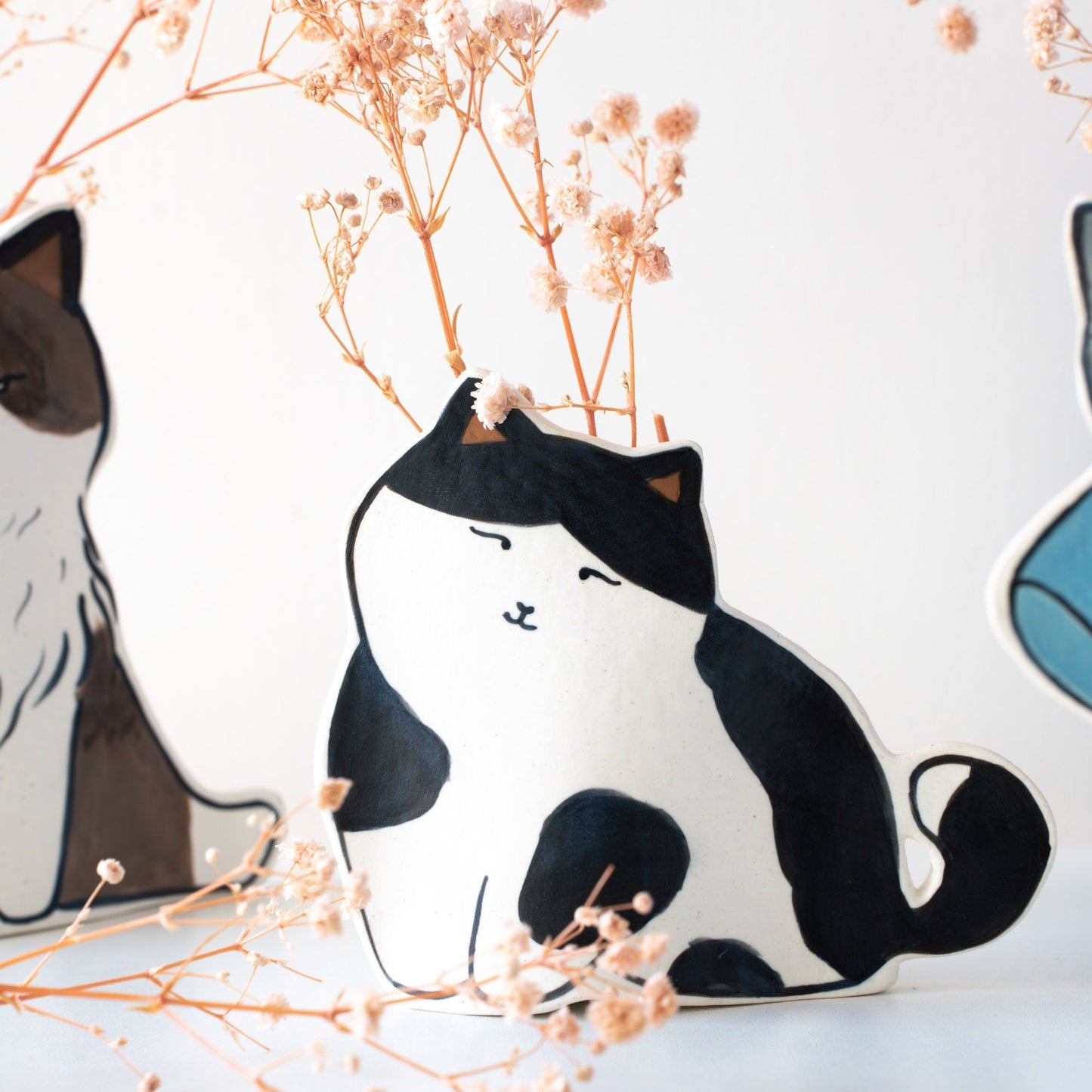 Cow Cat Ceramic Planter — view 3
