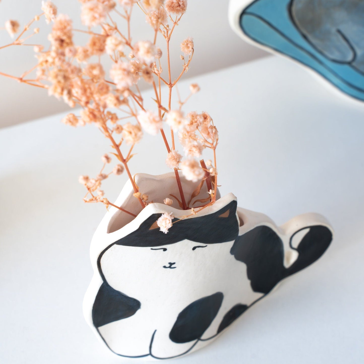 Cow Cat Ceramic Planter — view 4