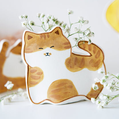 Orange Cat Ceramic Planter — view 1