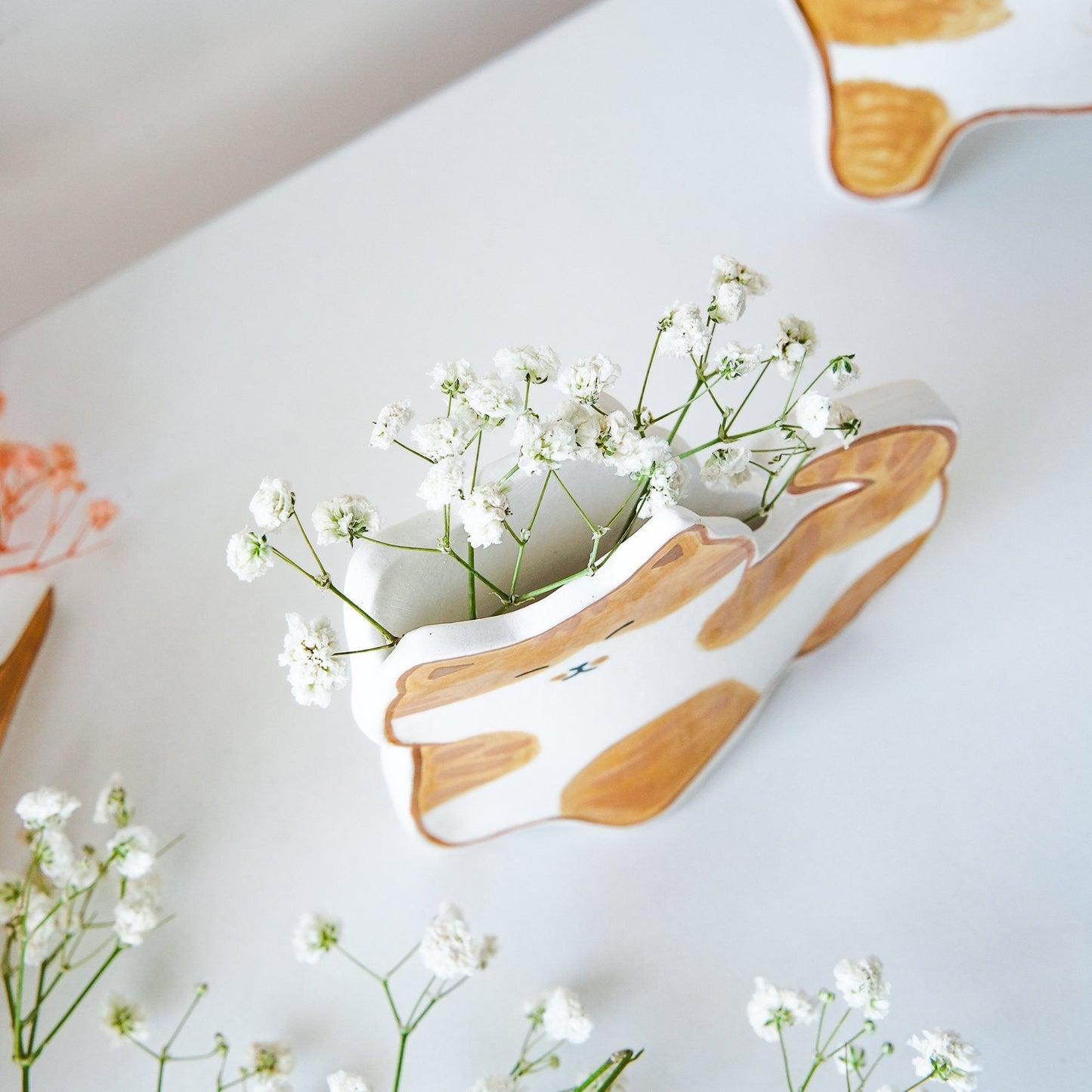 Orange Cat Ceramic Planter — view 4