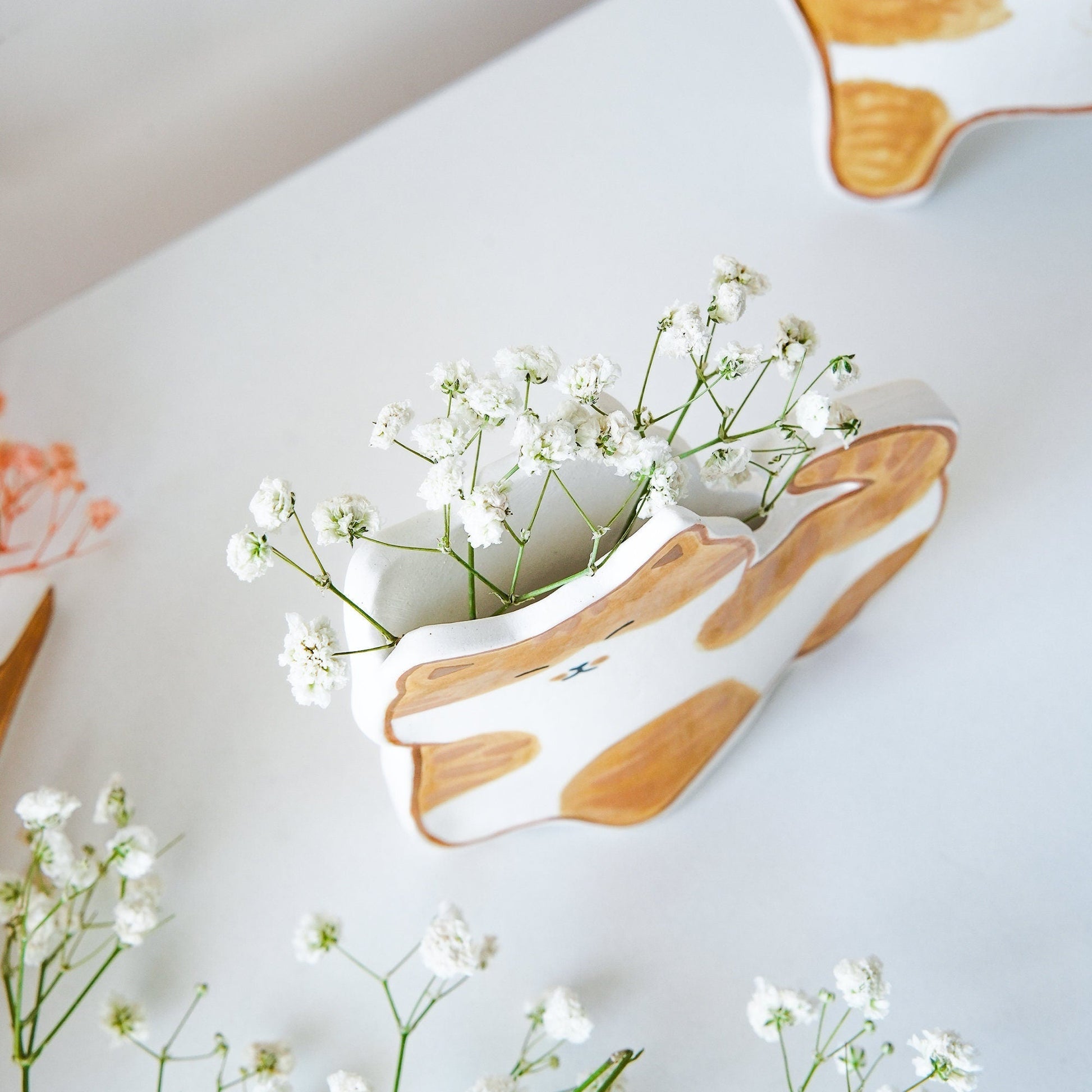 Orange Cat Ceramic Planter — view 4