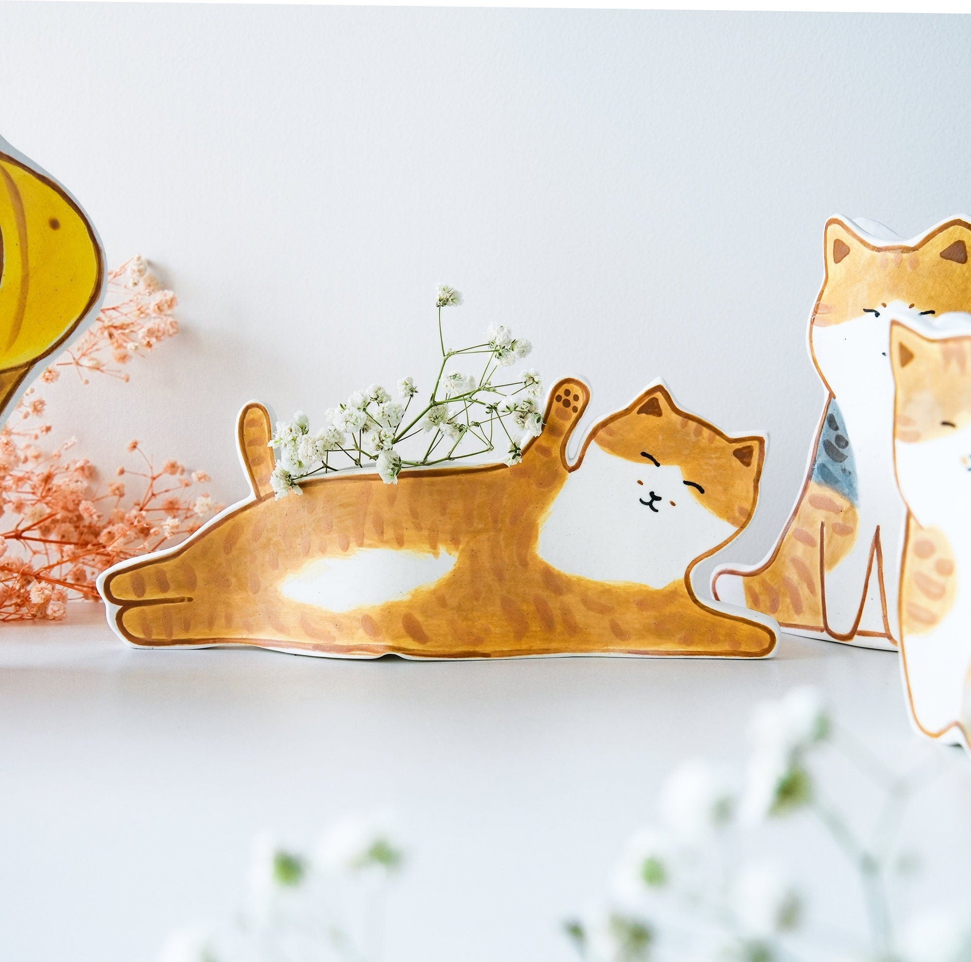Orange Cat Ceramic Planter — view 6