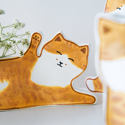 Orange Cat Ceramic Planter — view 7