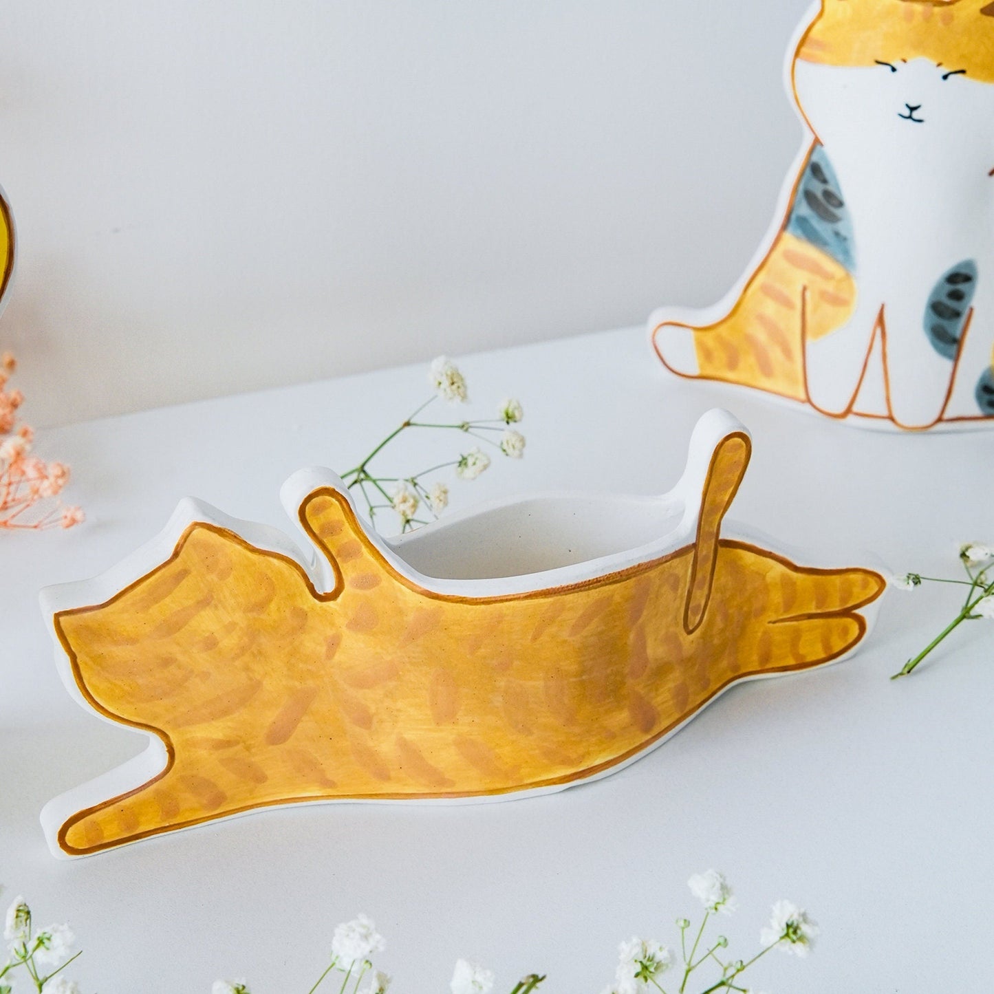 Orange Cat Ceramic Planter — view 8