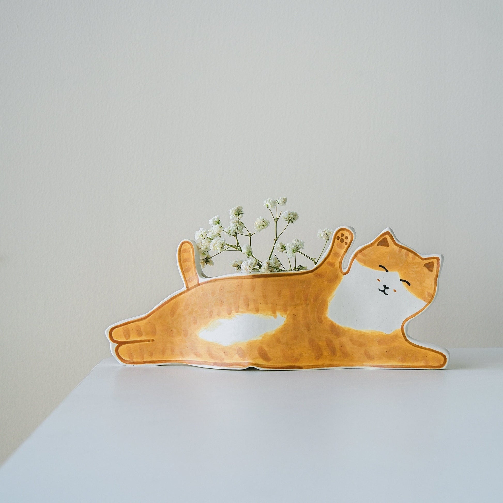 Orange Cat Ceramic Planter — view 10