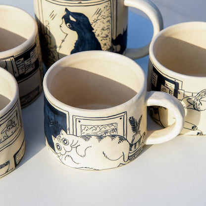 Cat Line Art Mug — view 9