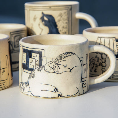 Shy Cat Hand-Painted Mug — view 1