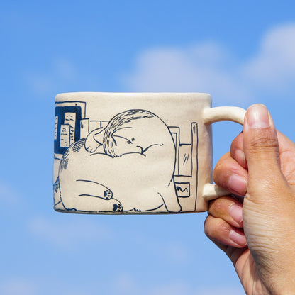Shy Cat Hand-Painted Mug — view 2