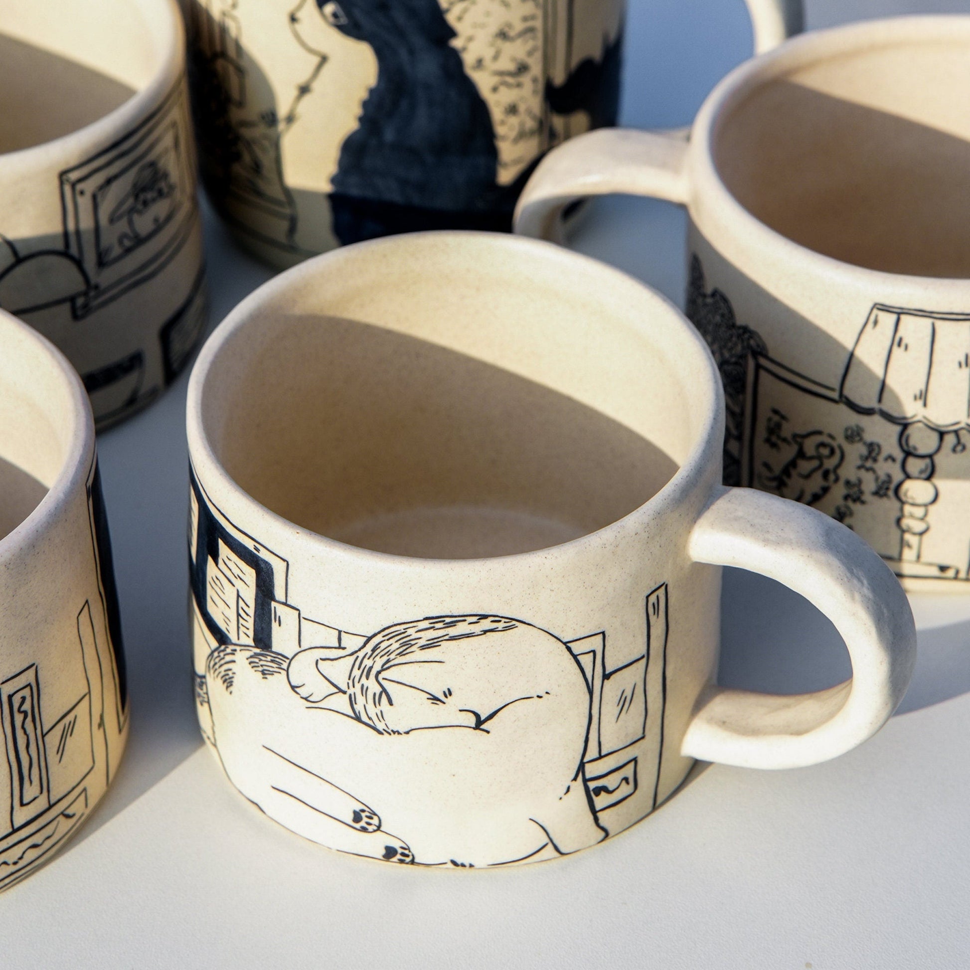 Shy Cat Hand-Painted Mug — view 7