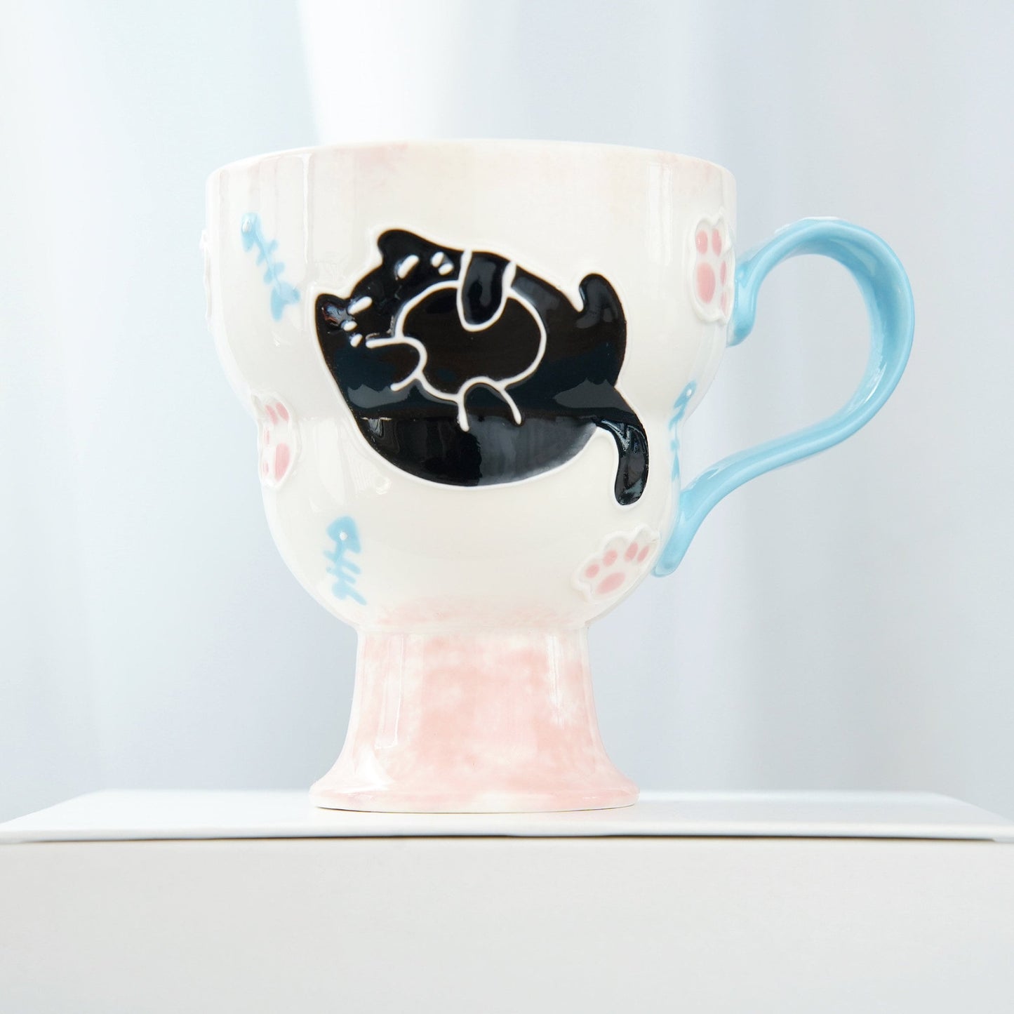 Black & Pink Cat Mug — view 1