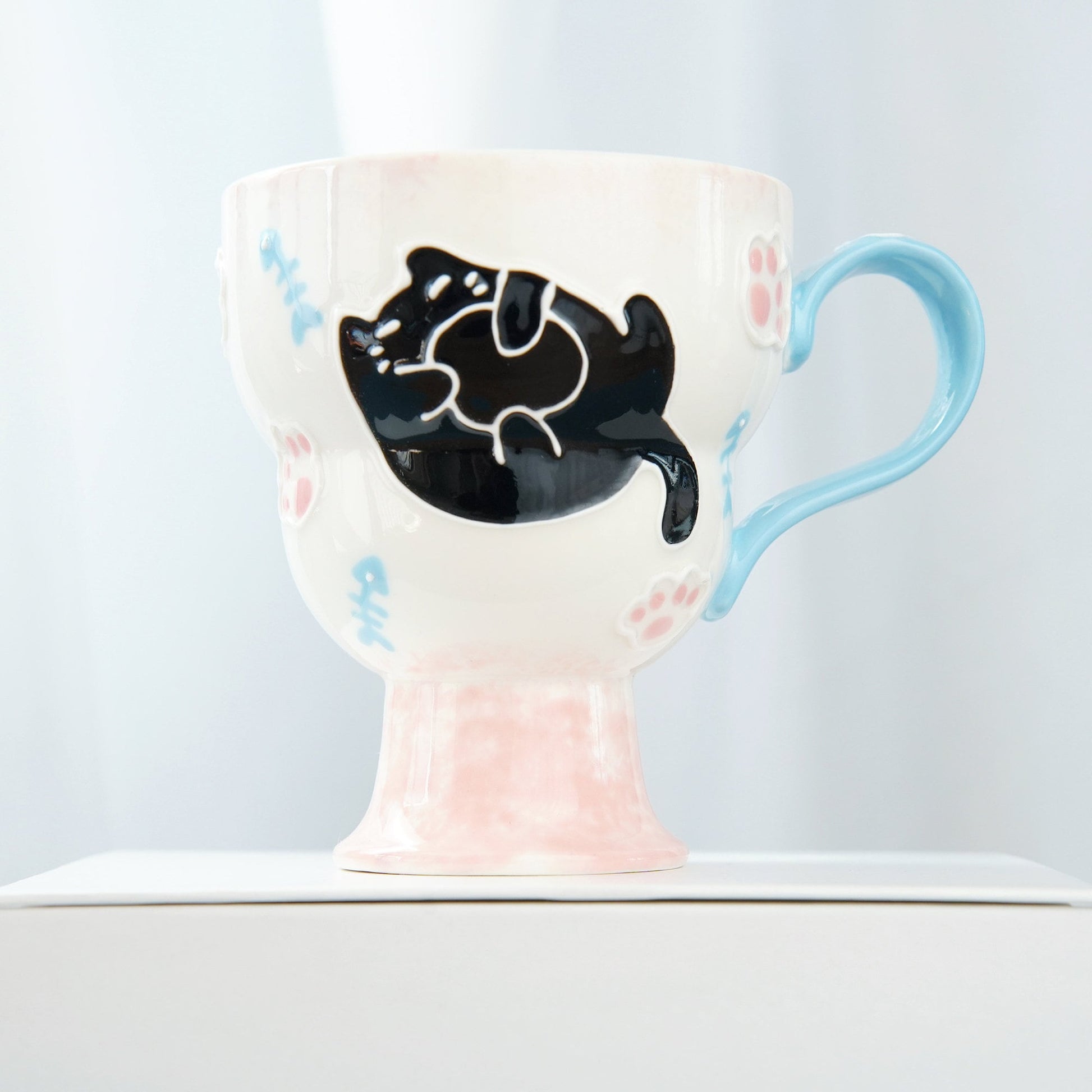 Black & Pink Cat Mug — view 1