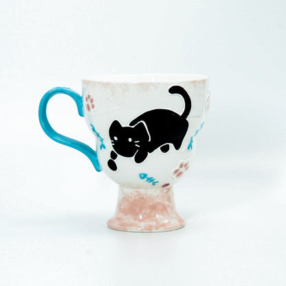 Black & Pink Cat Mug — view 4