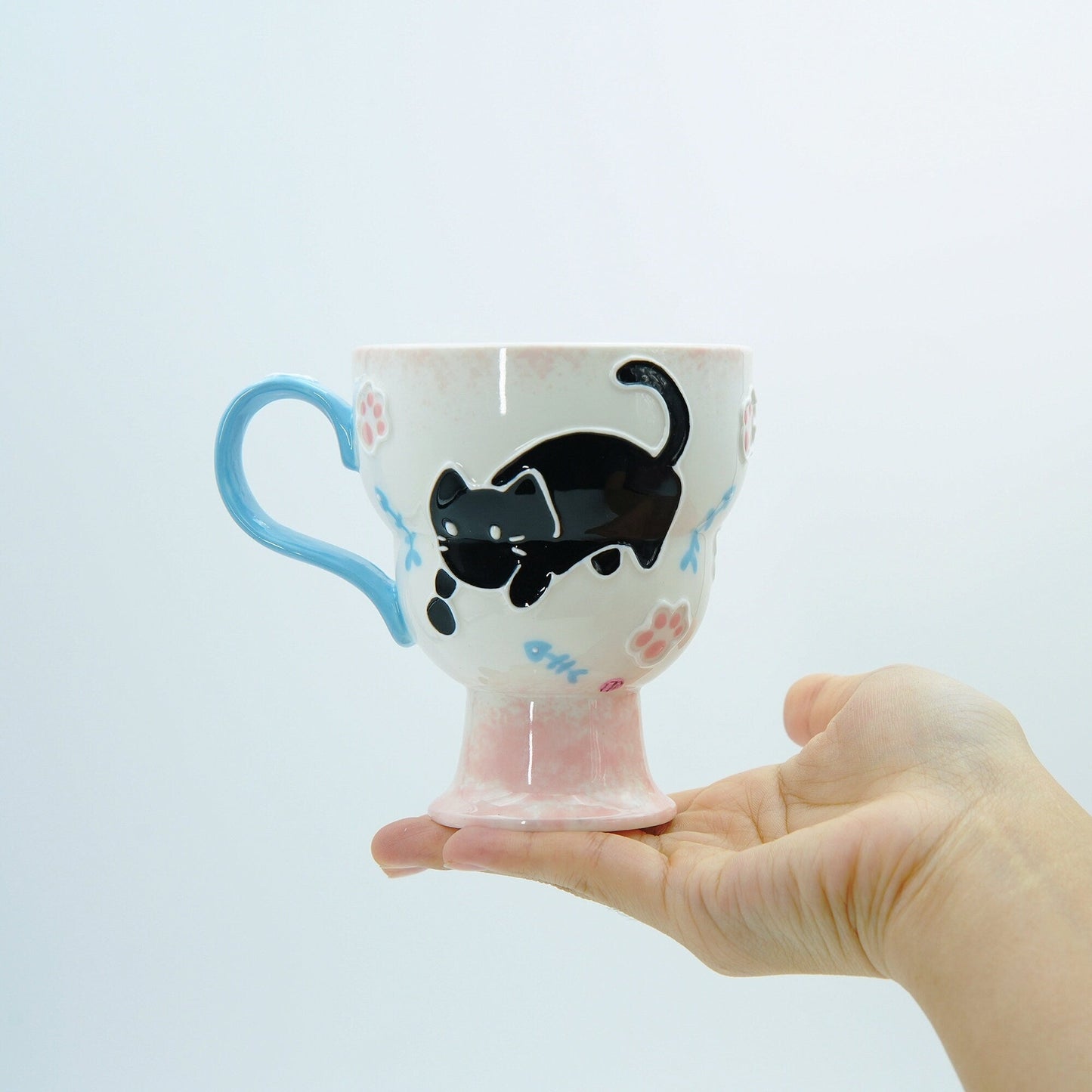 Black & Pink Cat Mug — view 6