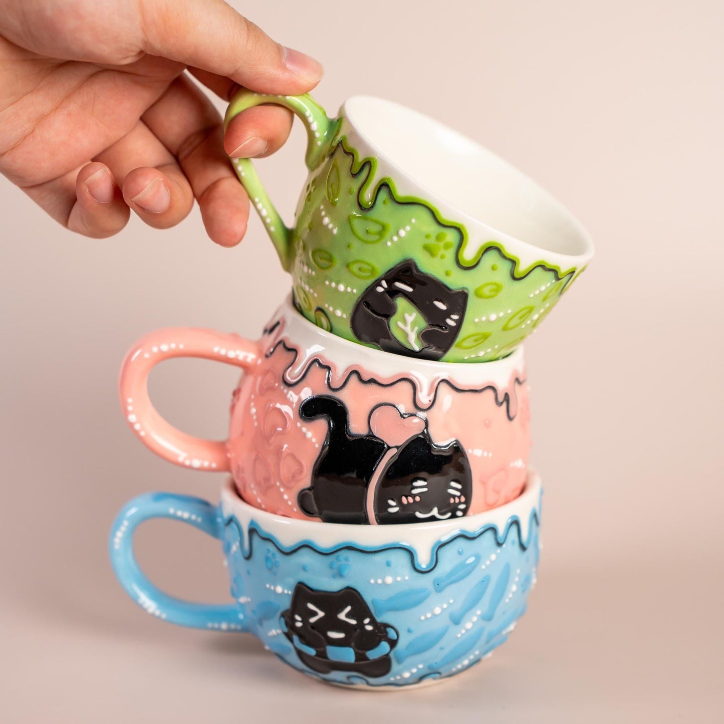 Black Kitty Hug Mug Collection — view 1