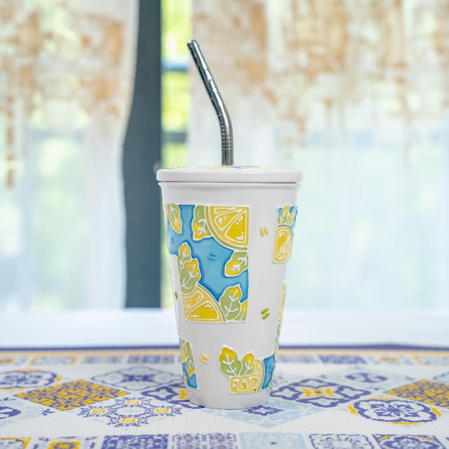 Summer Cat Lidded Tumbler — view 2