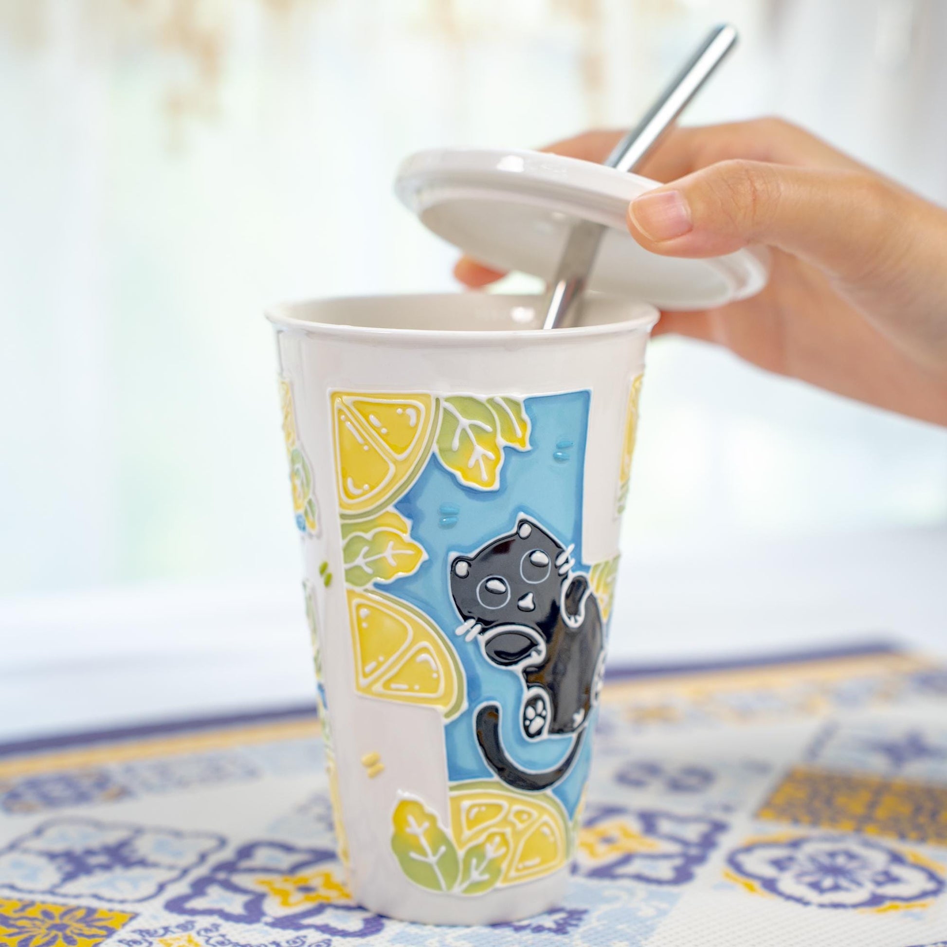 Summer Cat Lidded Tumbler — view 5